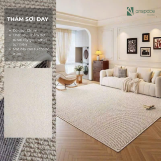 Thảm sợi đay – Tự nhiên (Kem) (1.6 x 2.4 m)